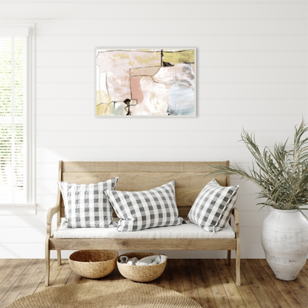 Abstract Pastels Framed Canvas Art Print