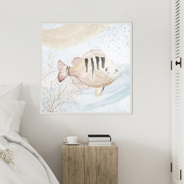 Ocean Waves Tropical Fish Framed Canvas Art Print