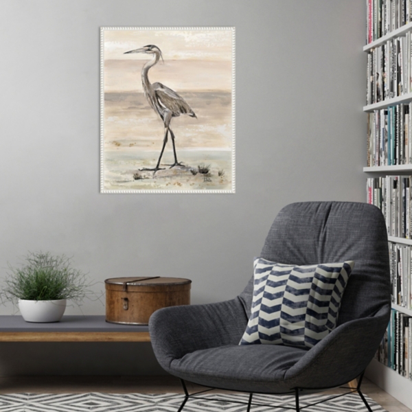 Elegant Egret Framed Canvas Art Print