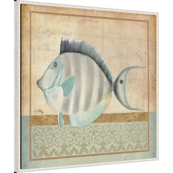 Vintage Fish III Framed Canvas Art Print