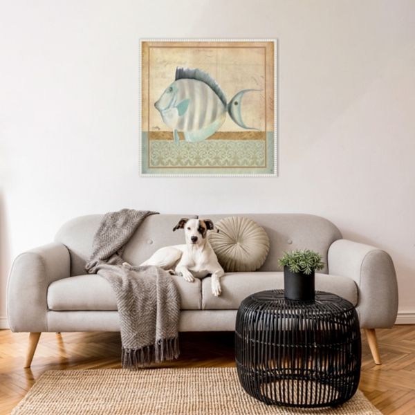 Vintage Fish III Framed Canvas Art Print