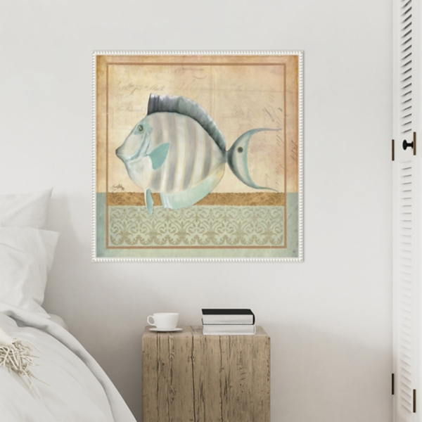 Vintage Fish III Framed Canvas Art Print