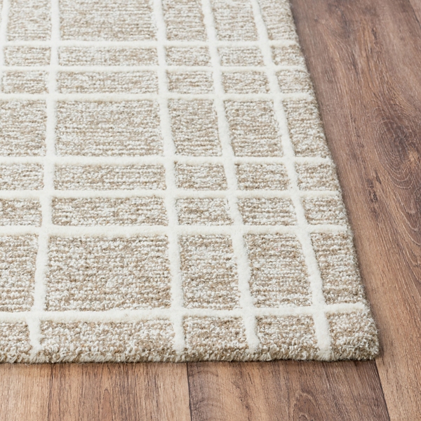 and Ivory Grid Lofton Wool Area Rug