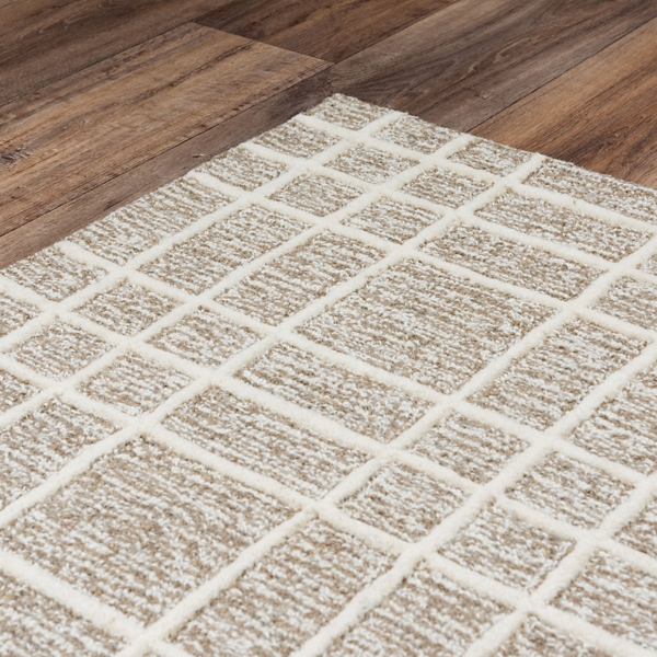 and Ivory Grid Lofton Wool Area Rug