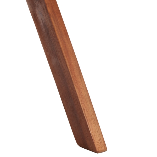 Gray Upholstered Acacia Wood Outdoor Loveseat