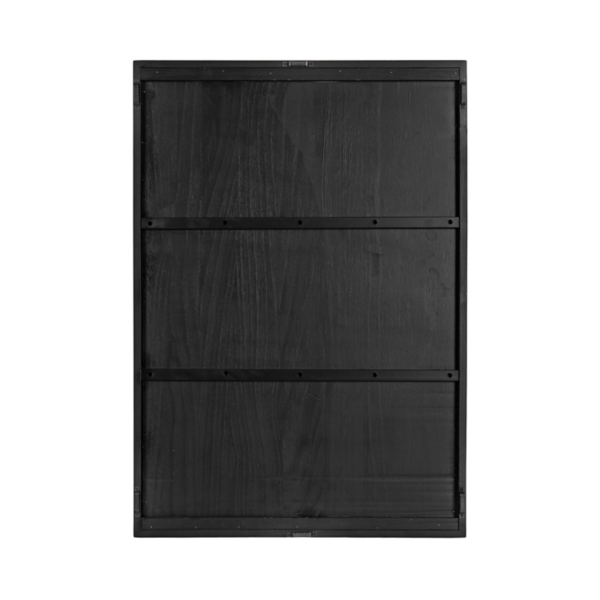 Black and Natural Wood Botanical Wall Plaque