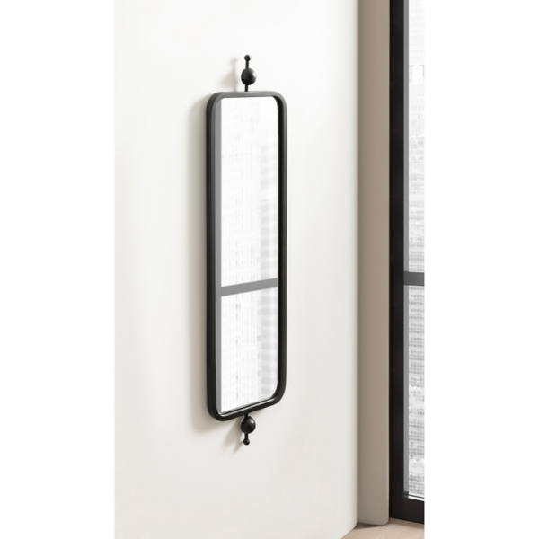 Kasota Black Slim Rectangle Wall Mirror