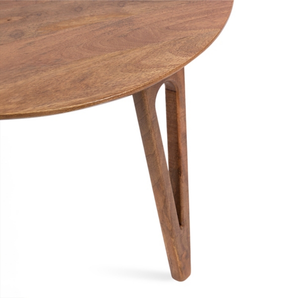 Walnut Brown Mango Wood Round Kershaw Coffee Table