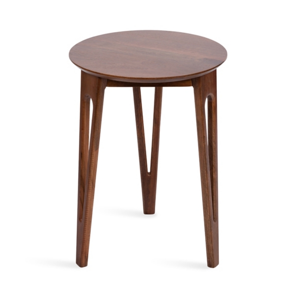 Walnut Brown Mango Wood Round Kershaw Accent Table