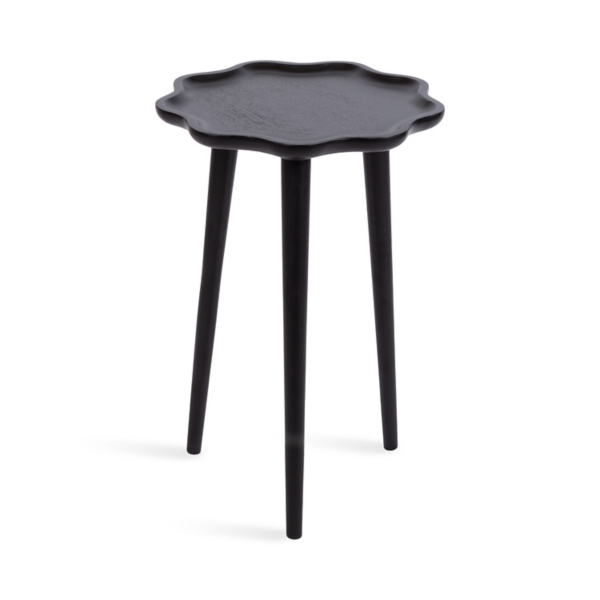 Black Wood Wavy Accent Table