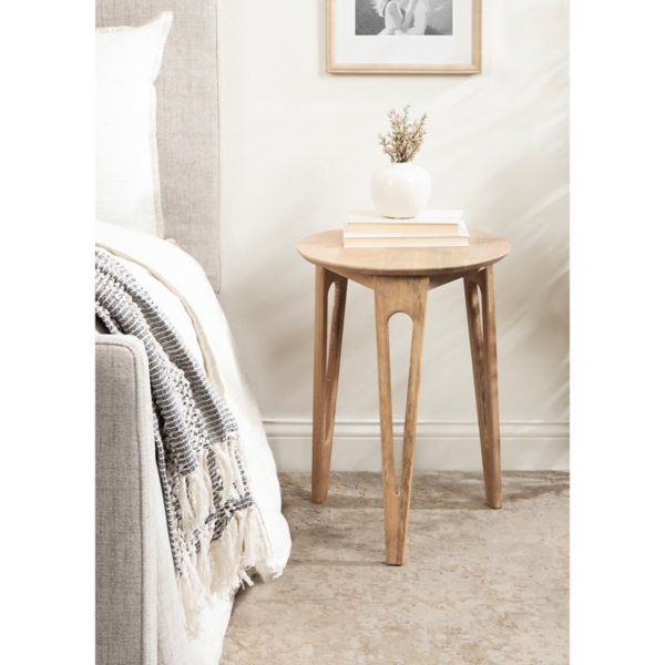 Natural Mango Wood Round Kershaw Accent Table