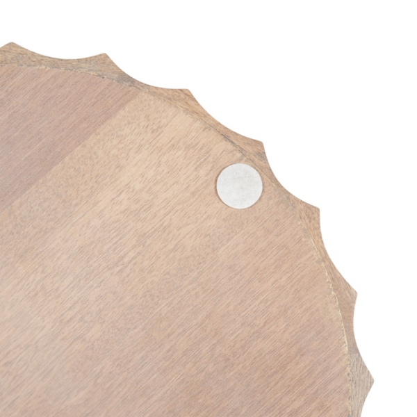 Natural Wood Fluted Lissi Round Serving Tray