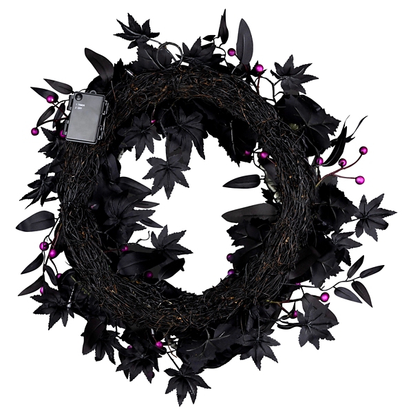 Bad to the Bone Black Roses Wreath