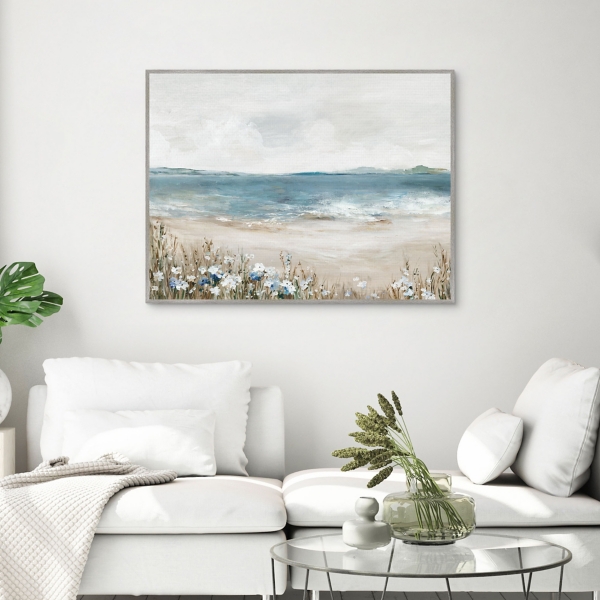 Shoreline Splendor Framed Canvas Art Print
