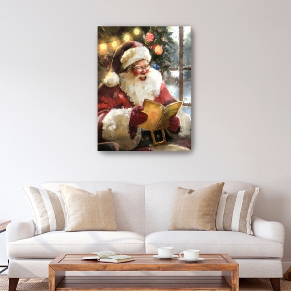 Christmas Wishes Santa Canvas Art Print