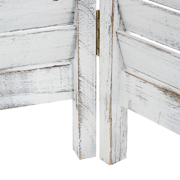 Rustic White Shutter Trifold Room Divider