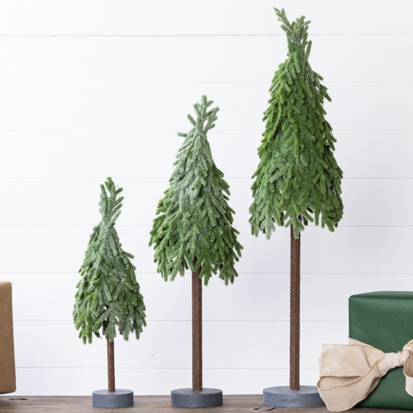 Foam Shaggy Christmas Trees, Set of 3