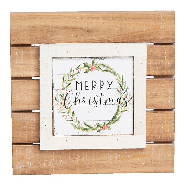 Tabletop Wood Plank Christmas Plaques, Set of 3