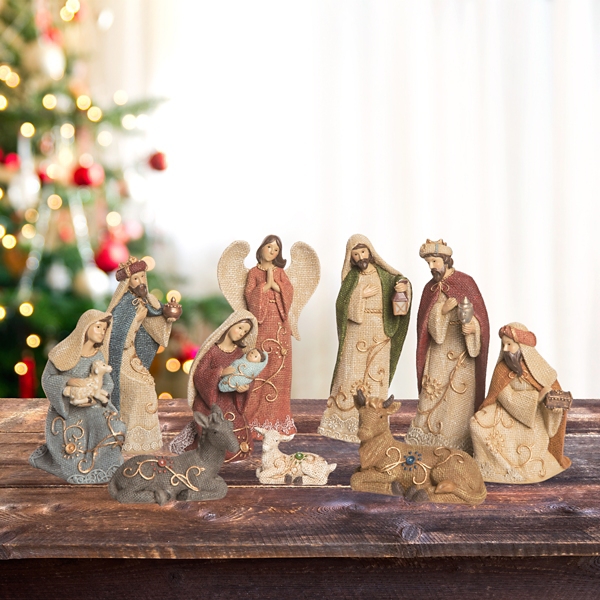 Waffle Weave 10-pc. Nativity Set