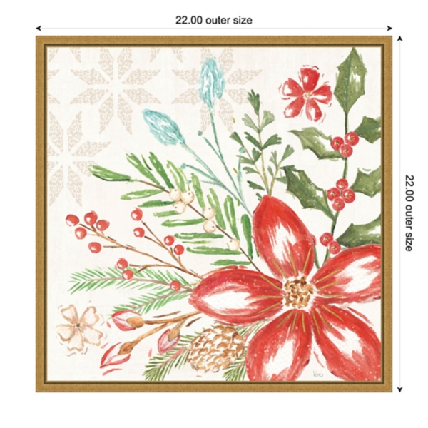 Elegant Poinsettia Framed Canvas Art Print