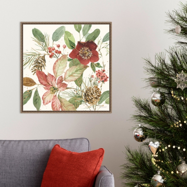 Winter Blooms Framed Canvas Art Print
