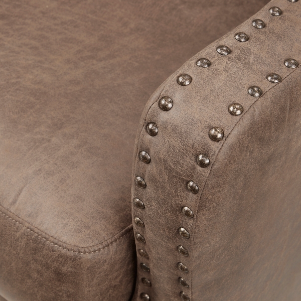 Brown Faux Leather Shayna Accent Chair