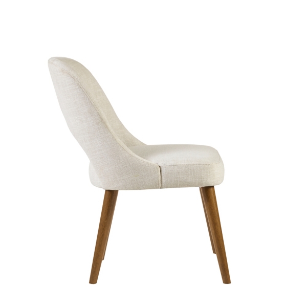 Cut-Out Pecan Wood Dining Chairs