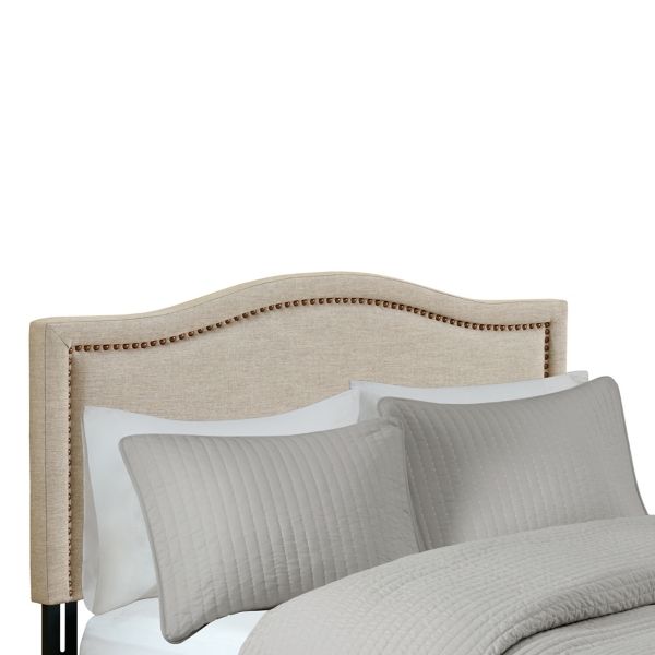Tan Upholstered Augusta Queen Headboard
