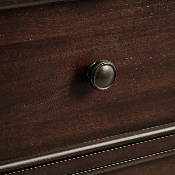 Brown Wood Turned Legs 2-Drawer Chest