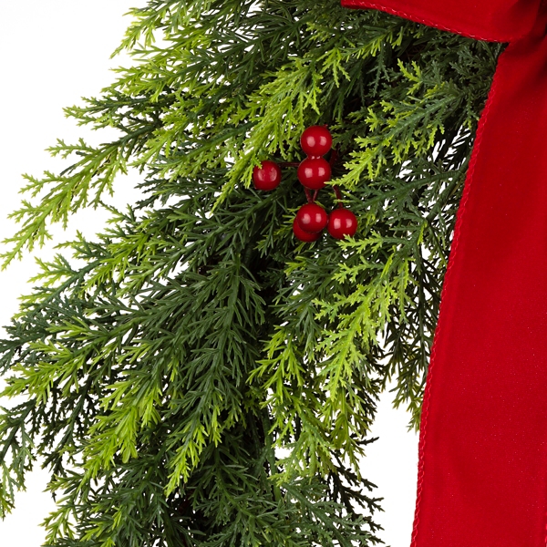 Cypress and Red Berry Christmas Wreath