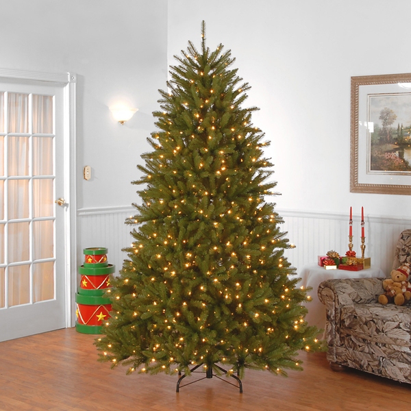 7.5 ft. Pre-Lit Dunhill Fir Hinged Christmas Tree