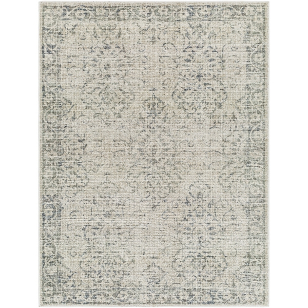 Tan Traditional Calhoun Washable Area Rug, 5x7