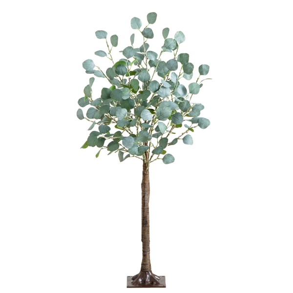 Pre-Lit Warm LED Eucalyptus Plant