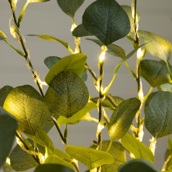 Pre-Lit Warm LED Eucalyptus Plant