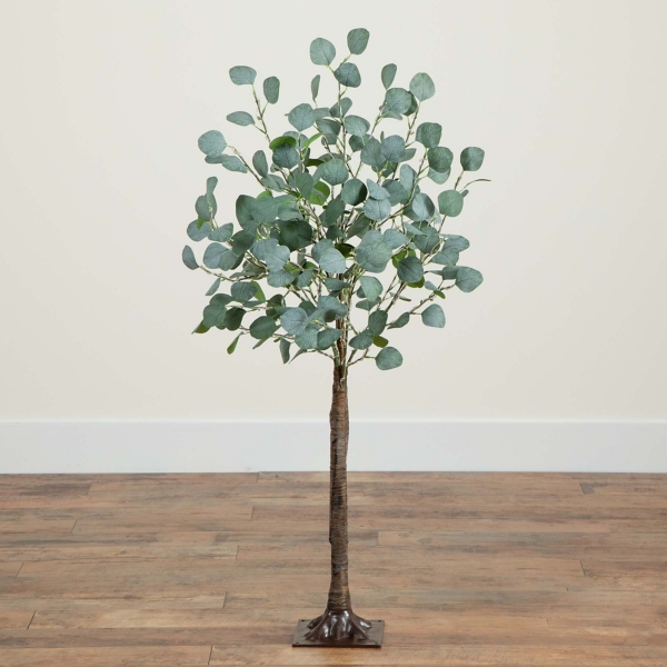 Pre-Lit Warm LED Eucalyptus Plant