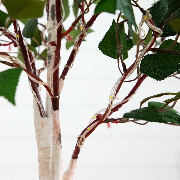 Pre-Lit Warm LED Birch Tree, 5 ft.