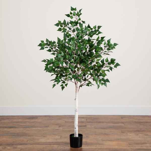 Pre-Lit Warm LED Birch Tree, 5 ft.