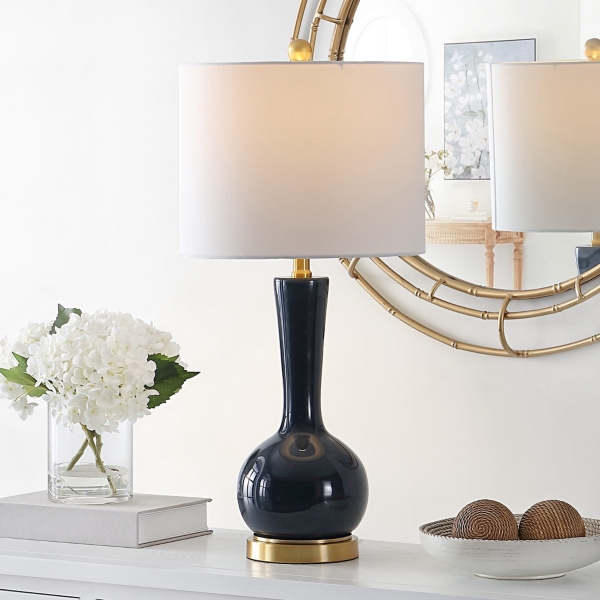 Dark Blue Glass Gaetna Table Lamp