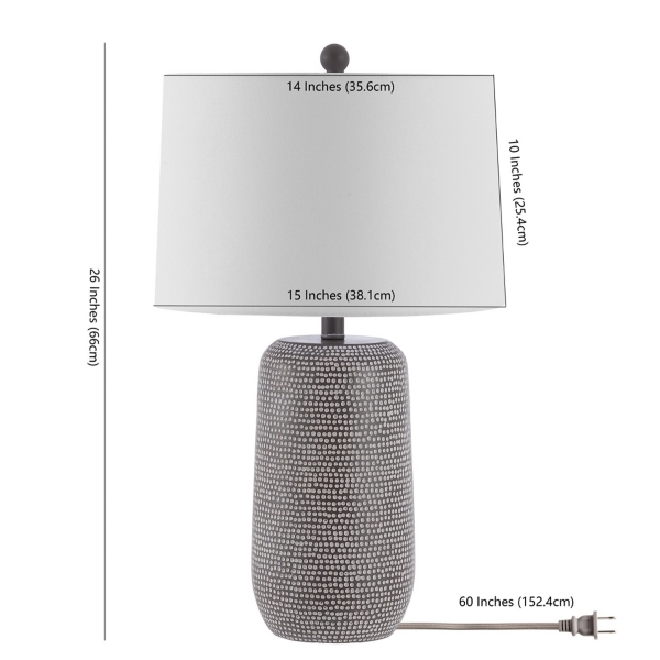 Gray & White Dots Celvin Table Lamp