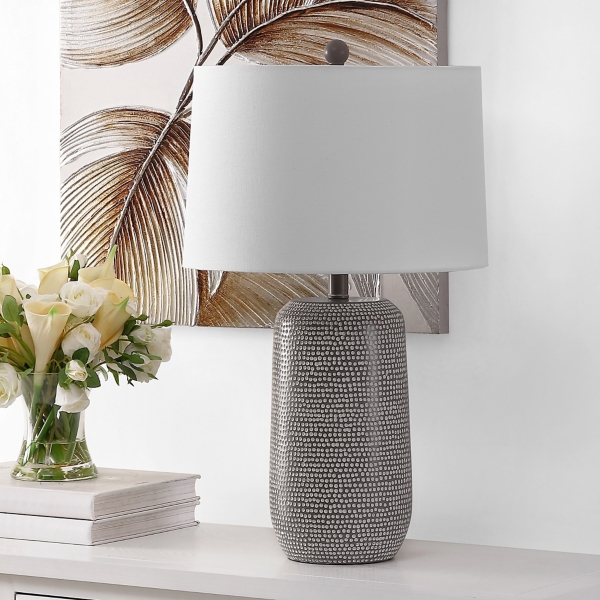 Gray & White Dots Celvin Table Lamp