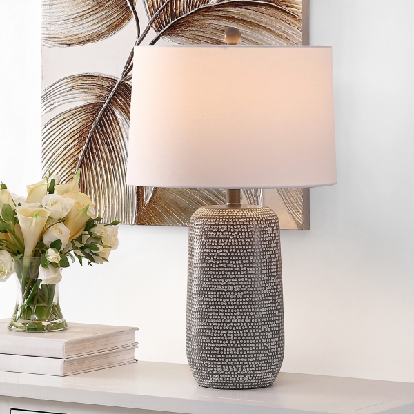 Gray & White Dots Celvin Table Lamp