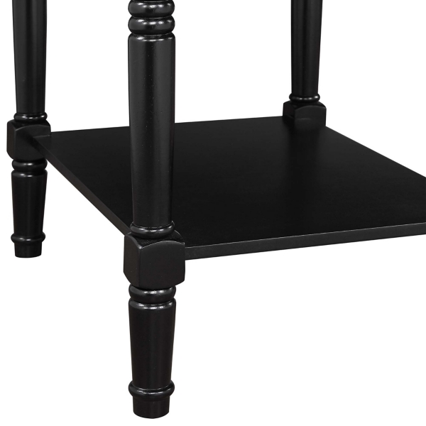 Black Wood Charging Traditional Accent Table