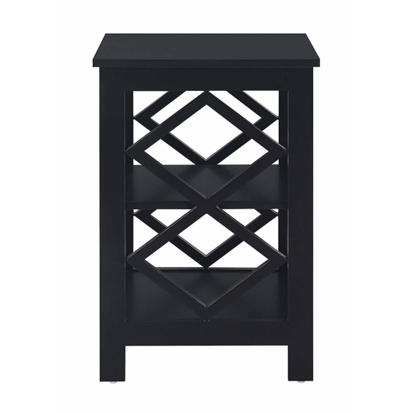 Wood Diamond 2-Tier Accent Table