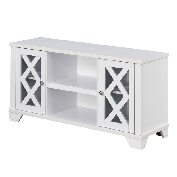White Wood X Doors Media Cabinet | Kirklands Home