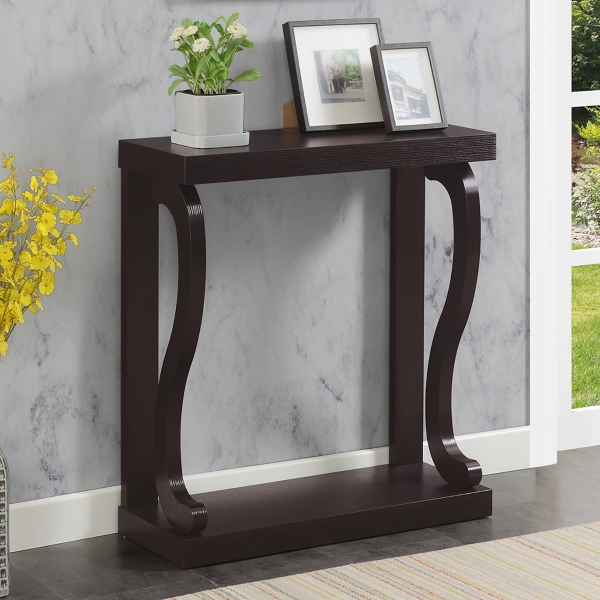 Espresso Wood Curved Sides Console Table