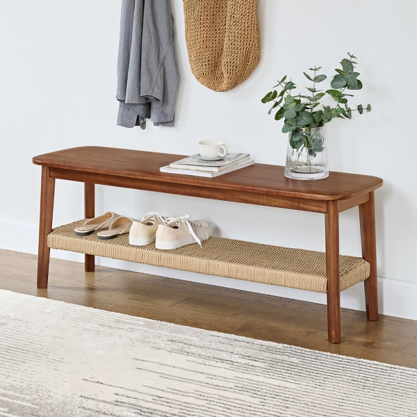 Calais Natural Rubber Wood Bench