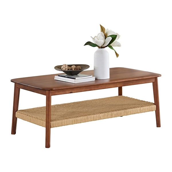 Calais Natural Rubber Wood Coffee Table