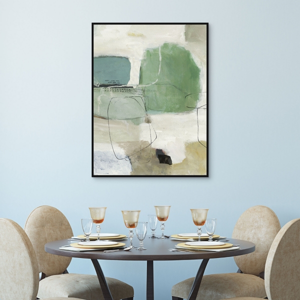 Tranquil Green Framed Canvas Art Print