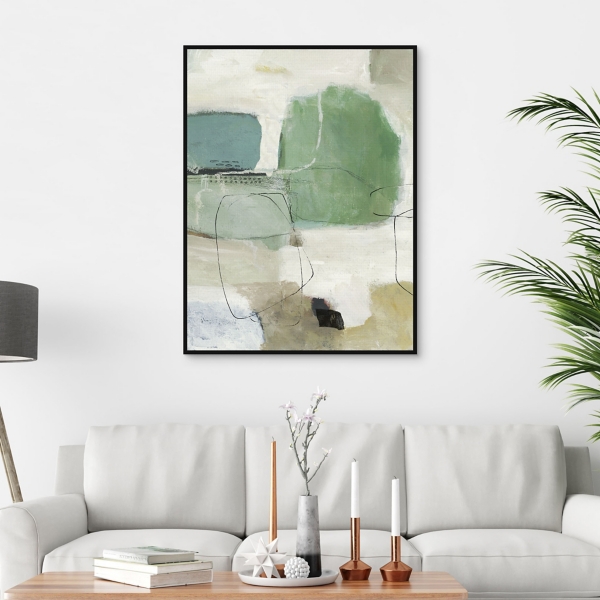Tranquil Green Framed Canvas Art Print