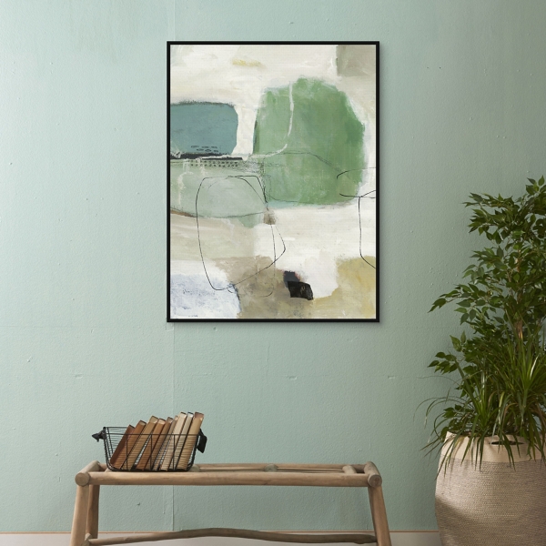 Tranquil Green Framed Canvas Art Print